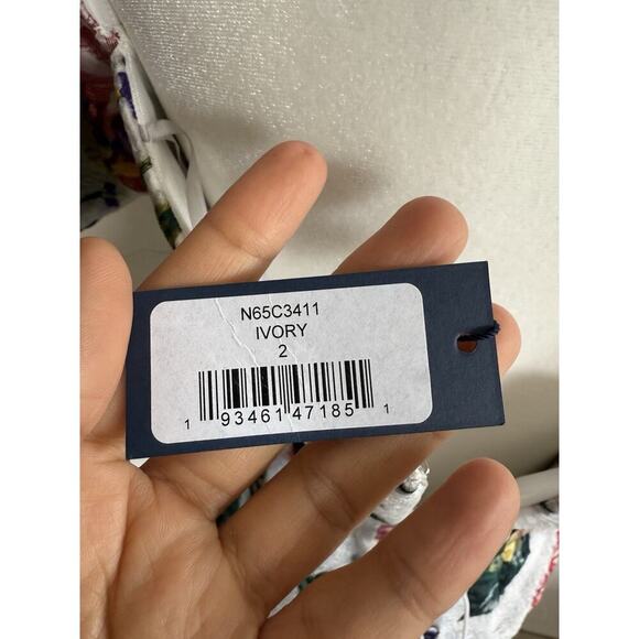 Marchesa Notte Floral Puff Sleeve Fil Coupé Cocktail Dress Size 2 - Picture 10 of 15